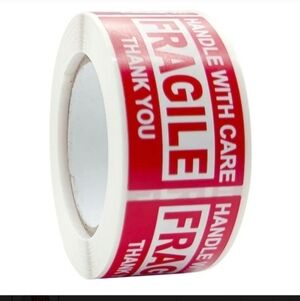 500 Fragile "Handle With Care" 2 Inch Stickers, NWT